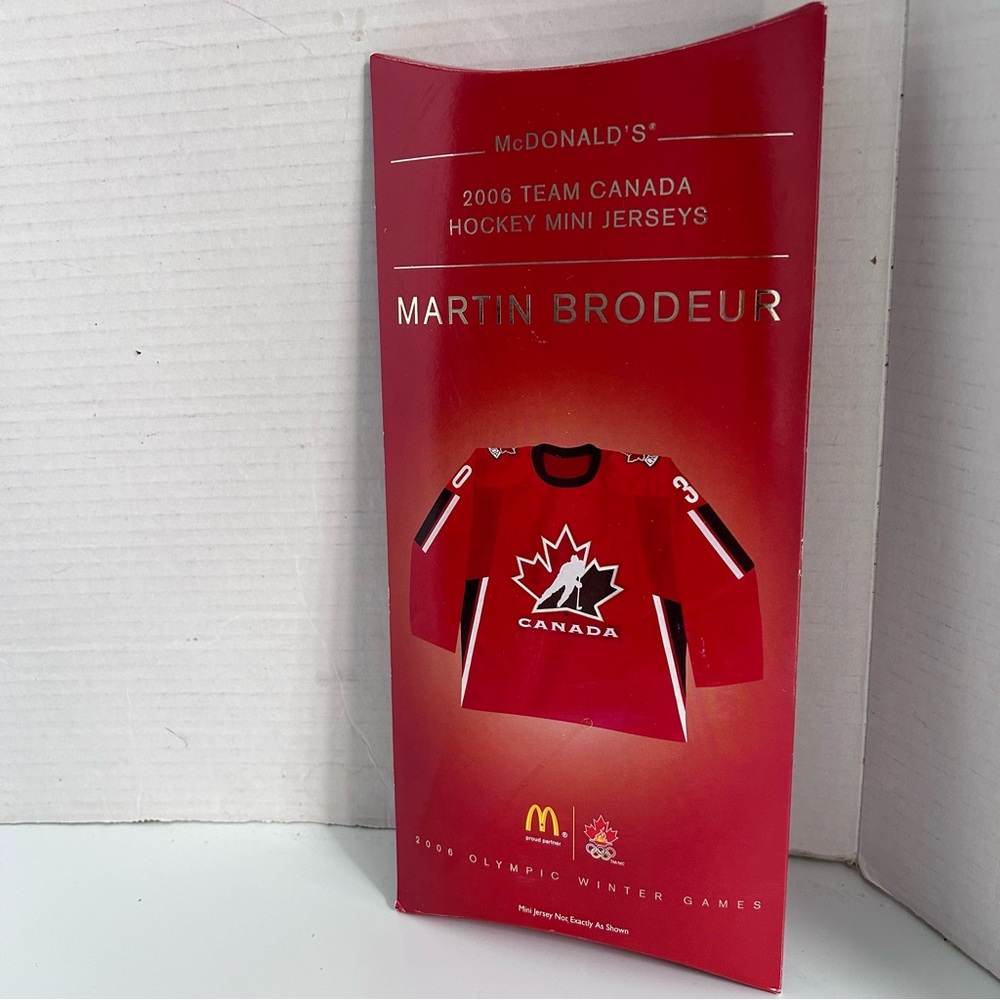 MCDONALDS 2006 TEAM CANADA HOCKEY MINI JERSEYS - MARTIN BRODEUR #30